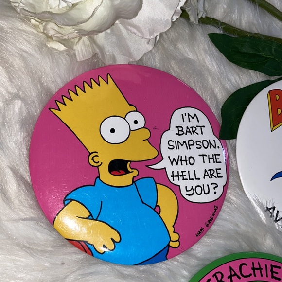 Vintage Bart Simpsons (The Simpsons) Buttons/Pins/Pinbacks - 1989 Set of 3 - Picture 5 of 12